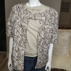 Brown zebra animal and lime green reversible women jacket